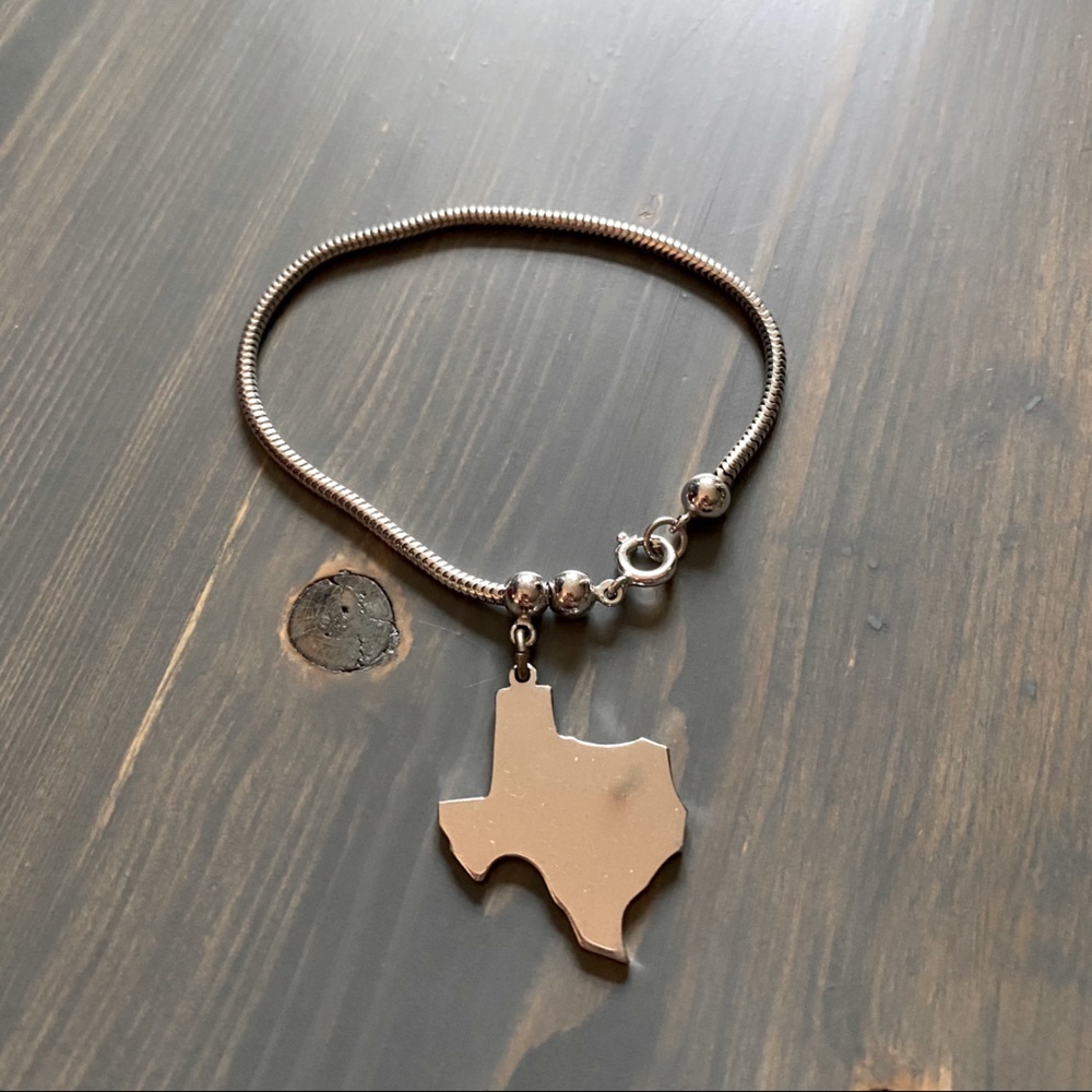 Texas silver charm bracelet